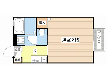 シャトーグランドハイムC(1K/2階)の間取り写真