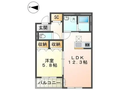 アウローラ本郷町(1LDK/3階)の間取り写真