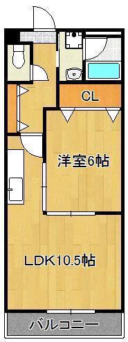 フォレストヴィラ別所町(1LDK/4階)の間取り写真
