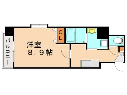 アンシャール(1K/4階)の間取り写真