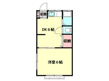 幸月マンション(1DK/3階)の間取り写真