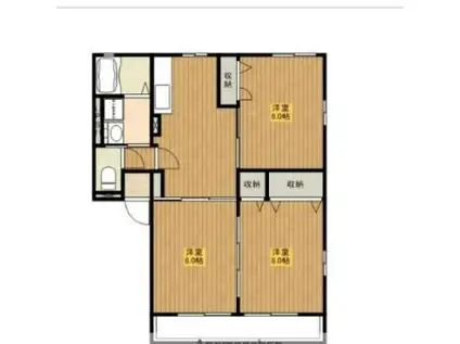 レトアKEI(3DK/2階)の間取り写真