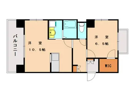 ヘリオス(1LDK/6階)の間取り写真