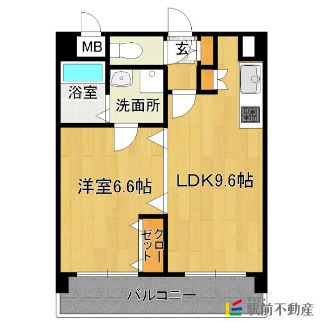 アコール県庁前(1LDK/2階)の間取り写真