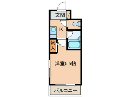 彦治郎2番館(1K/2階)の間取り写真