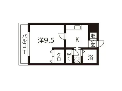 COMODO MOTOYAMA(1K/1階)の間取り写真