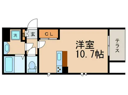 京しみず(ワンルーム/1階)の間取り写真