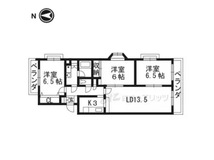 エポックサワ(3LDK/1階)の間取り写真