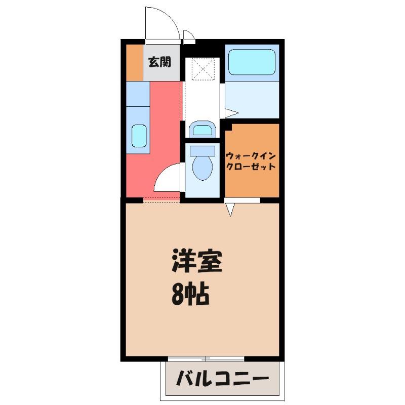 ルミエール日吉(1K/2階)の間取り写真