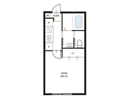 勝田台PDII(1K/2階)の間取り写真