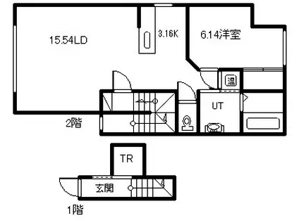 PURE MARINE(1LDK/2階)の間取り写真