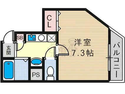 M-ヴィレッヂ寺田町(1K/6階)の間取り写真