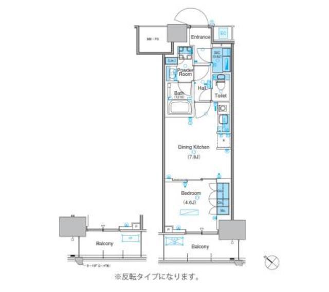 パークアクシス豊洲キャナル(1DK/4階)の間取り写真