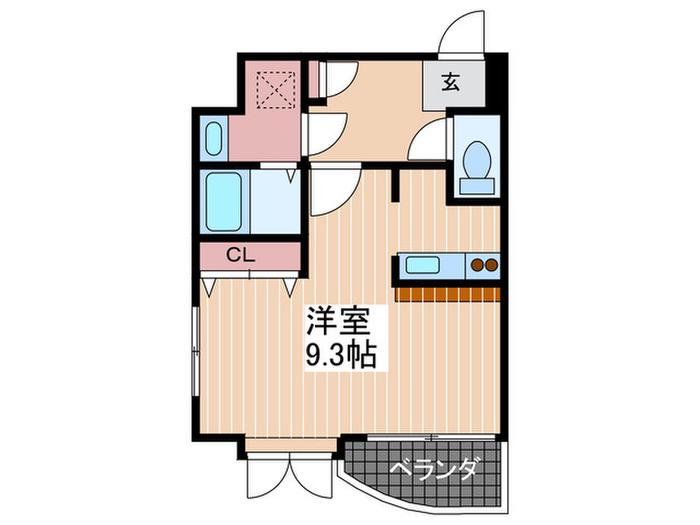 家納喜本川館(ワンルーム/9階)の間取り写真