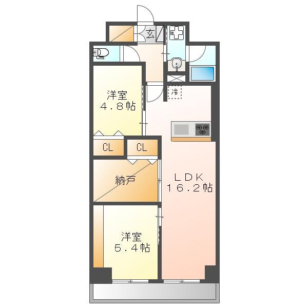 インプルーブ金山(2LDK/6階)の間取り写真