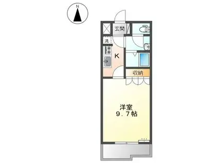 フローレンス明磧(1K/1階)の間取り写真