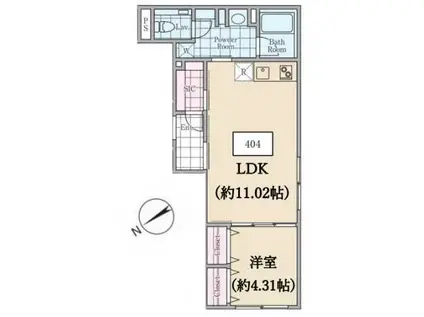 REVE RESIDENSE 駒込(1LDK/4階)の間取り写真