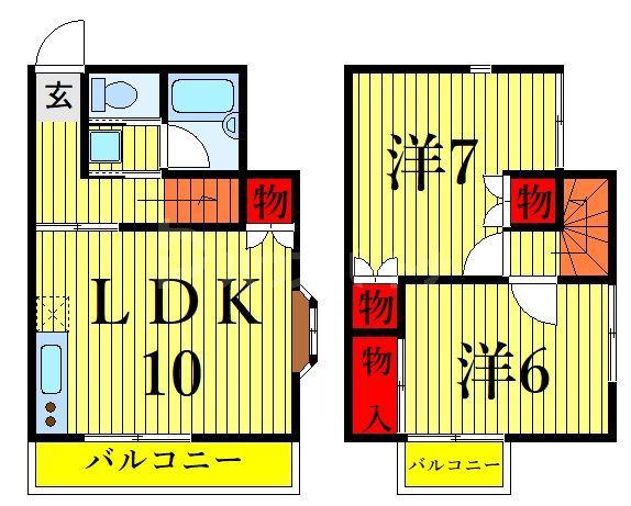 リバーウインド(2LDK/2階)の間取り写真