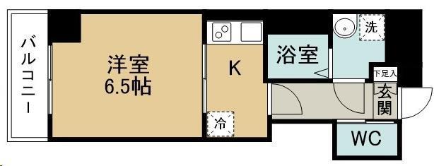 アンソレイユ河原町(1K/3階)の間取り写真