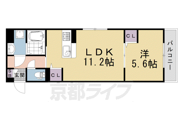 フルールII(1LDK/3階)の間取り写真