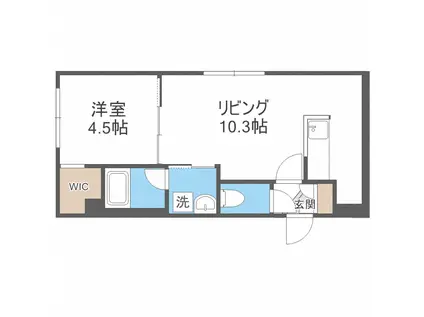 GENTRY VIANA琴似(1LDK/4階)の間取り写真