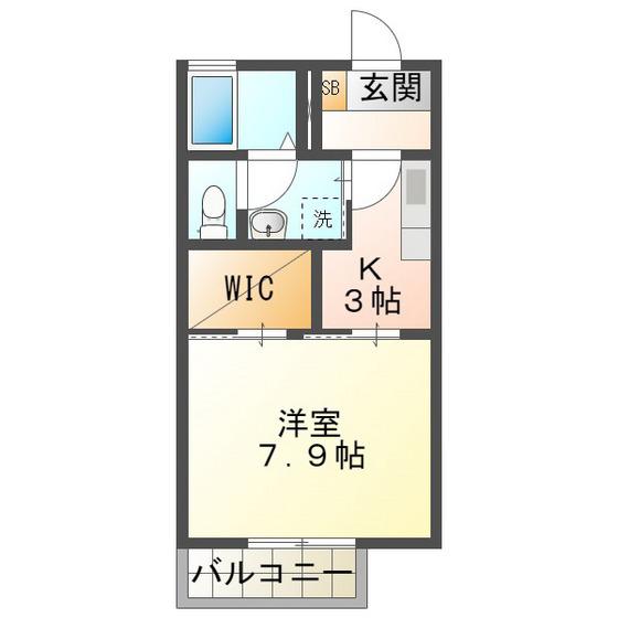 レクエルドサオリII A棟(1K/1階)の間取り写真