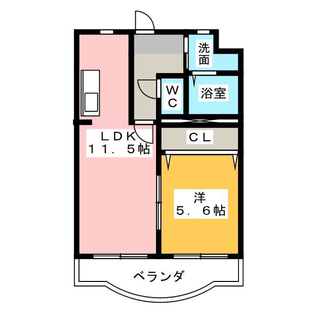 アモリールI(1LDK/4階)の間取り写真
