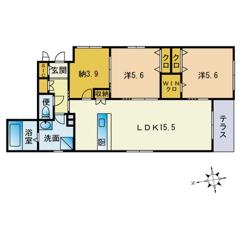 BOIS LIVRE(2SLDK/1階)の間取り写真