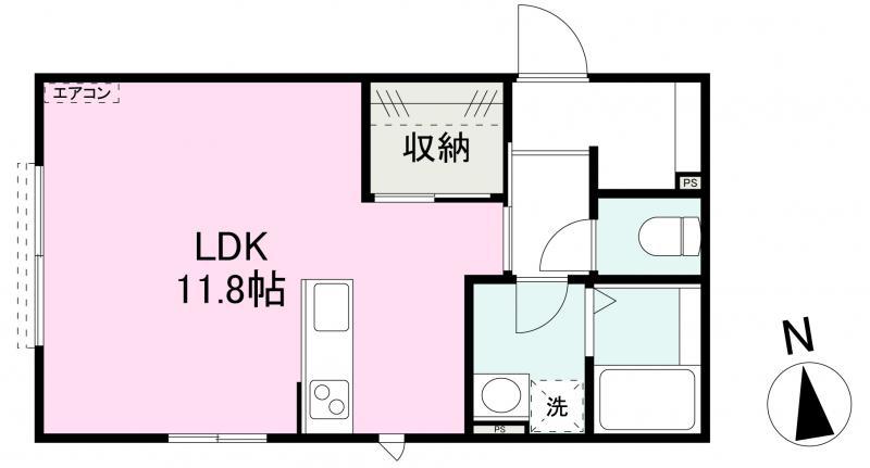 こはる日和錦町(ワンルーム/2階)の間取り写真