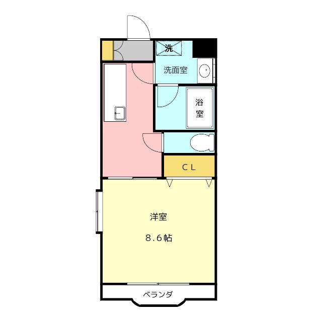 シャルマンヴィルIII(1K/4階)の間取り写真