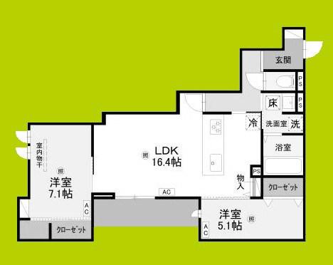 ラ メゾン ピック 中百舌鳥II(2LDK/1階)の間取り写真