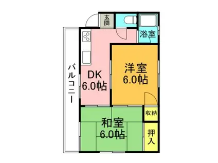 大原マンション(2DK/3階)の間取り写真
