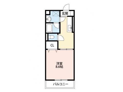 TS-MINDII(1DK/3階)の間取り写真