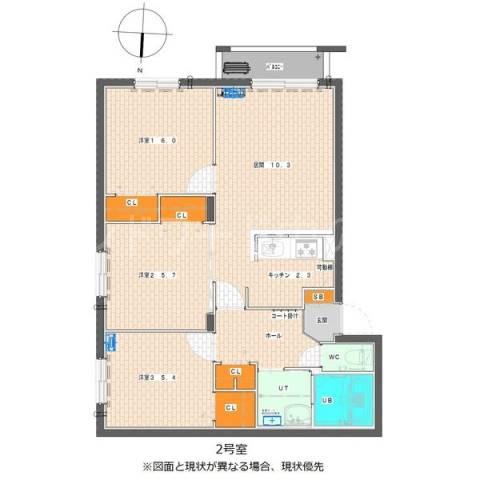 BLANC豊平公園(3LDK/4階)の間取り写真