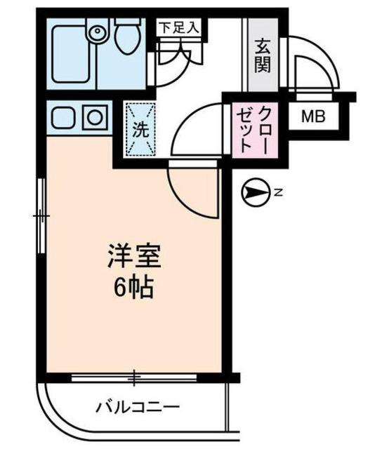 イクス中野(ワンルーム/2階)の間取り写真
