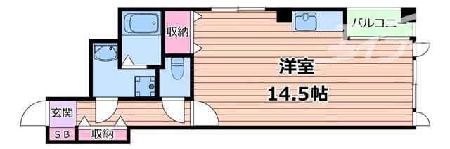 天神ビル(ワンルーム/3階)の間取り写真