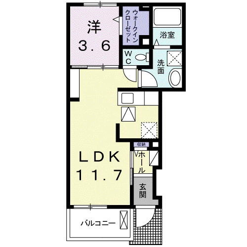 BEST HOUSE III C(1LDK/1階)の間取り写真
