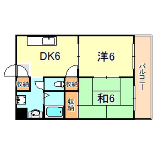 シャトル大久保(2DK/2階)の間取り写真