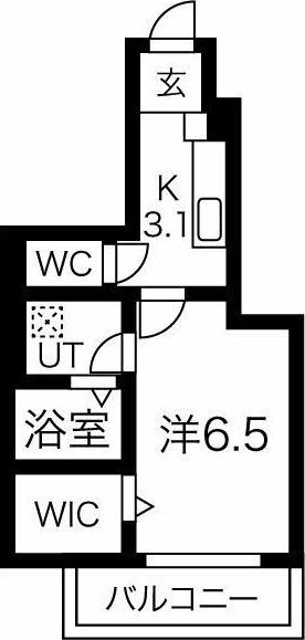 ディアコート東所沢(1K/1階)の間取り写真