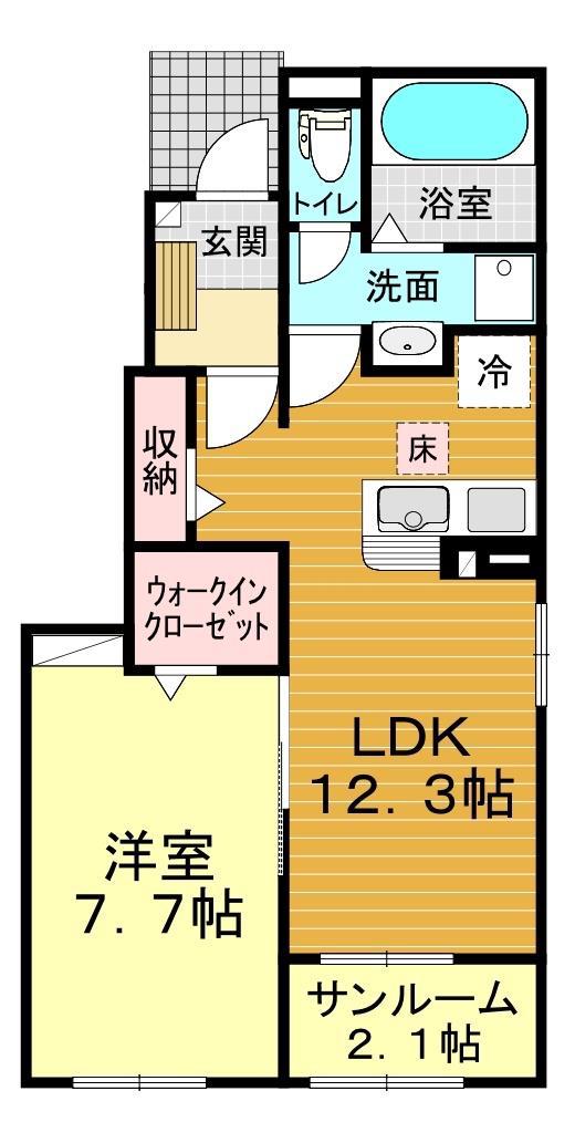 アリビオA(1LDK/1階)の間取り写真