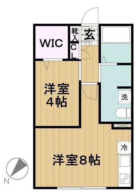 ポラスト洗足(1DK/2階)の間取り写真