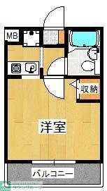 ライフパル(1K/2階)の間取り写真