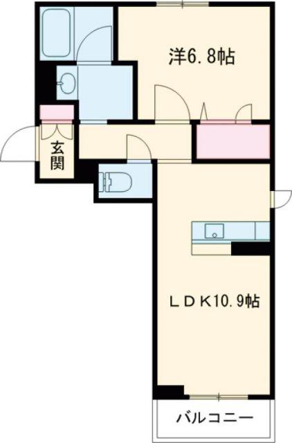 エスポワール木梨(1LDK/2階)の間取り写真