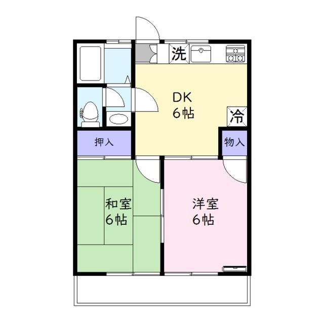 第2コーポユウ(2DK/2階)の間取り写真