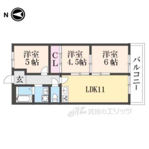 ライゼックス長浜1(3LDK/3階)の間取り写真