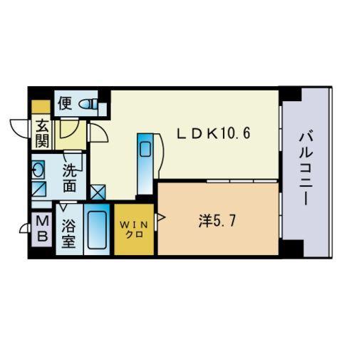 アルティメゾン博多(1LDK/9階)の間取り写真