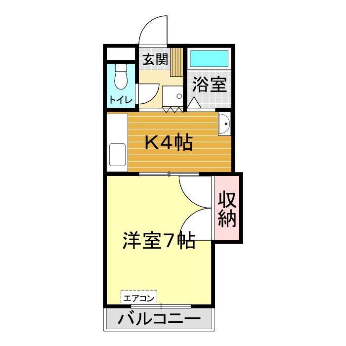 ハイツ若草(1K/1階)の間取り写真