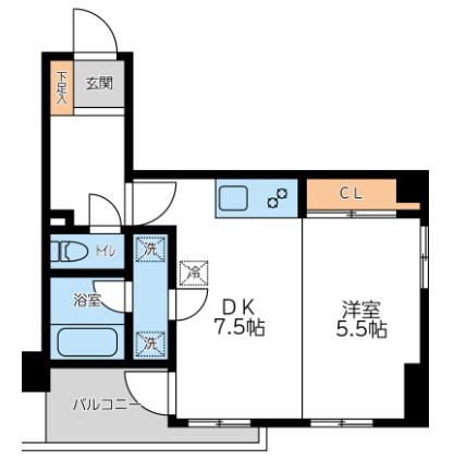コンフォートタイム大森(1DK/4階)の間取り写真