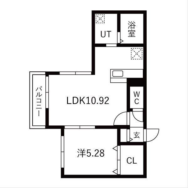 グラ フローレ(1LDK/1階)の間取り写真