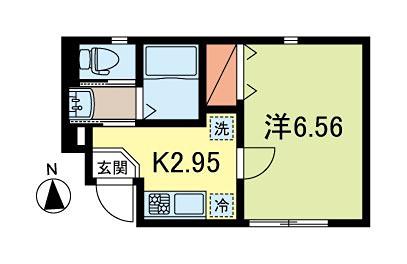 サットンプレイス・キーファ(1K/1階)の間取り写真